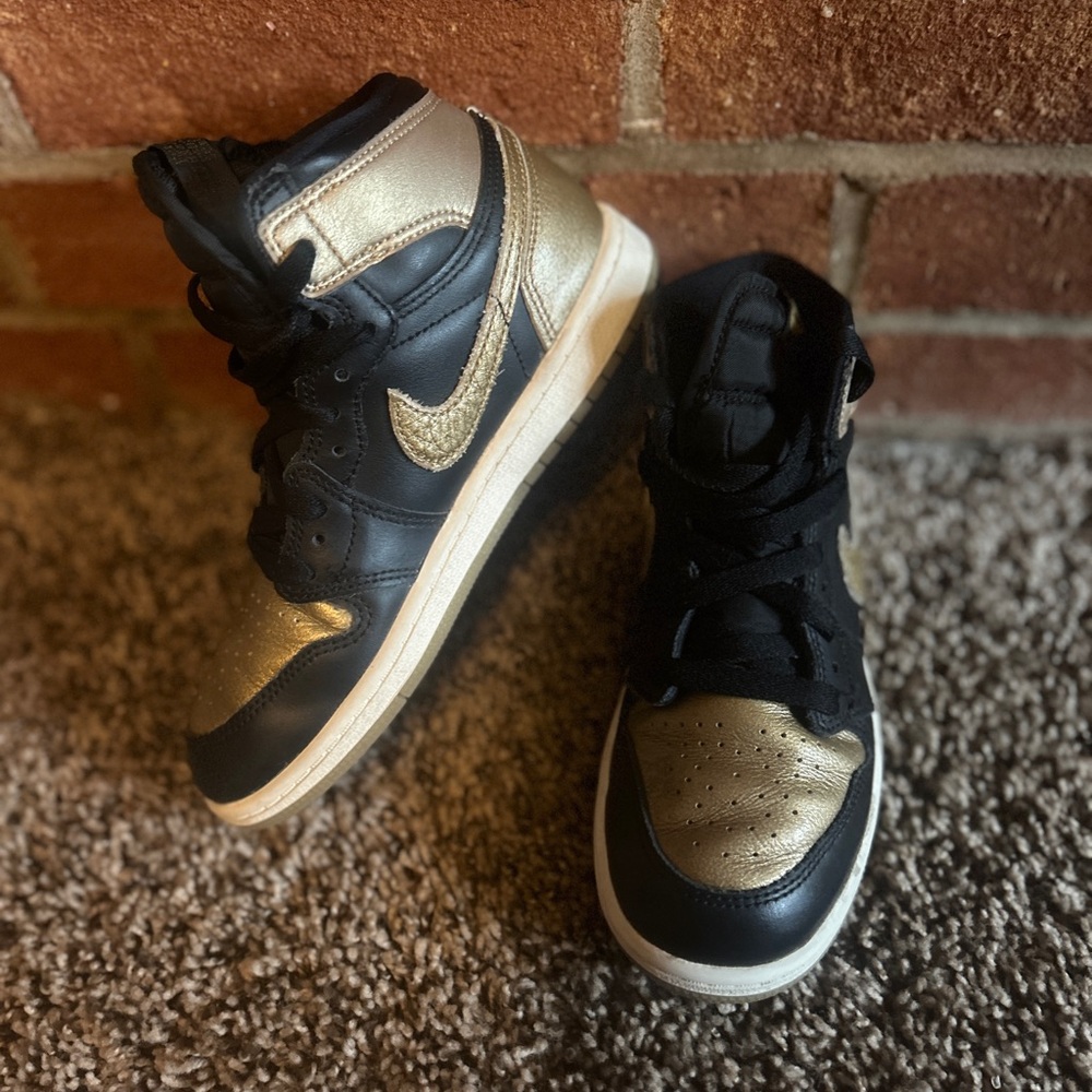 Nike Black and Gold High-Top Sneakers